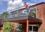 Mirror Balcony Stainless Steel Glass Balustrade , Residential Glass Railing