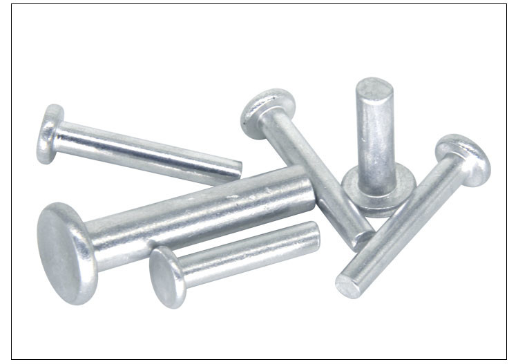 White Zinc Plated Thin Flat Head Solid Rivet , Alloy Steel Flat Truss Head Rivet