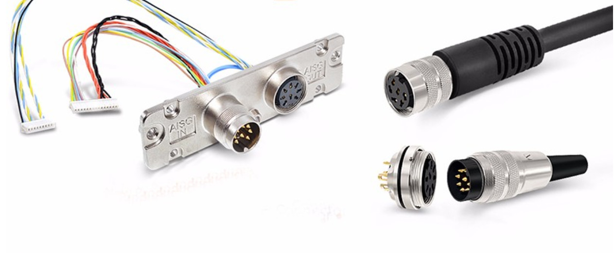 waterproof M8 M12 5 pin 8 pin moulding Male Female Plug A code Wire cable AISG PCB connector