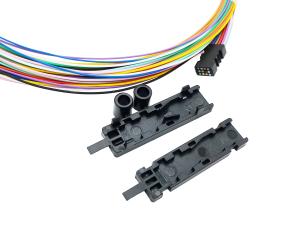 China Ribbon Fiber Optic Breakout 4 6 12 Core Fan Out Kit 0.9mm Buffer Tube 2 Mts 6 Feet on sale