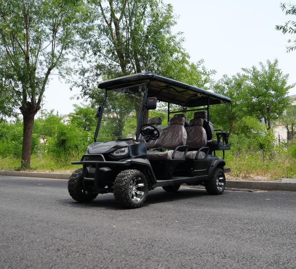 Luxury High-End Black 4+2 Seater Lithium Battery Off-Road Electric Golf Cart