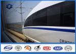 Steel Q420 Material High Speed Train Galvanized Steel Pole , Round Metal Pole