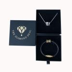 Custom Logo Printed Black Cardboard Jewelry Gift Box for Bracelets Earrings and