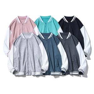 Wholesale M-XXXL Stand Up Collar Colored Bomber Jacket Boys Girls Casual Baseball Jacket from china suppliers