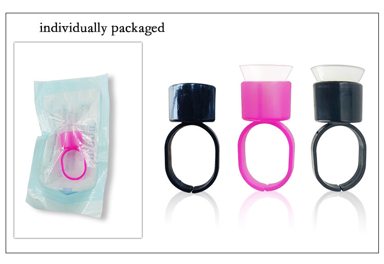 Disposable Microblading Tattoo Pigment Ring Cup With Sponge , Makeup Eyebrow Accessories