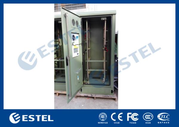 19 Inch Double Wall Green Outdoor Telecom Cabinet For Wireless Communication