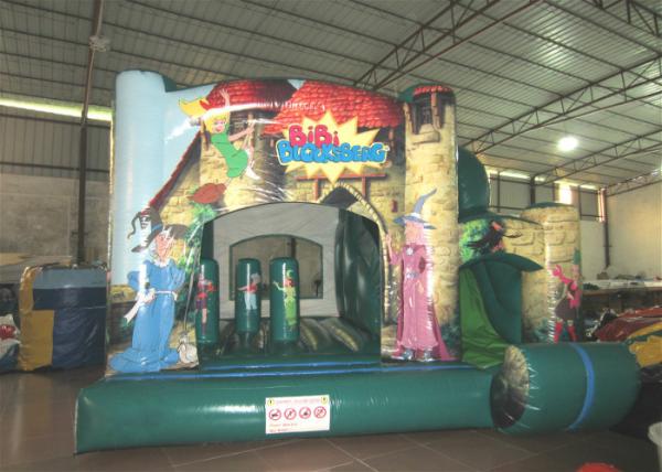 5 X 5m Indoor Jump House Fire Resistance , Childrens Bouncy Castle Quadruple