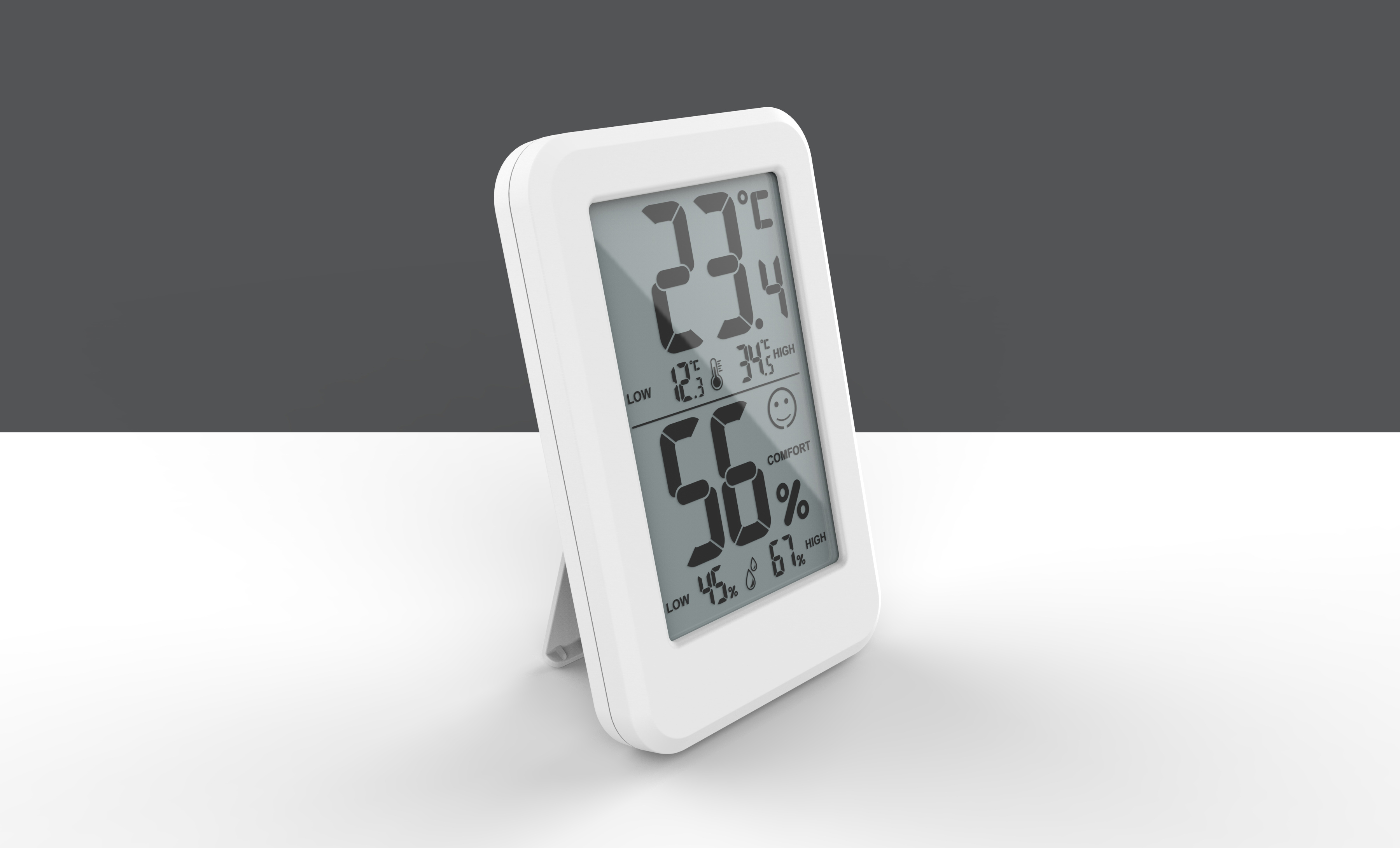 ABS 0 - 50C Temperature Humidity Thermometer High Accuracy Hygro Meter
