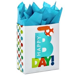 Wholesale Craft Happy Birthday Gift Bag With Customized Logo For Birthday Shopping Tote Paper Bag from china suppliers