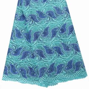 Wholesale Aqua blue high quality african lace embroidery fabric / 51-52 Multi color guipure lace from china suppliers