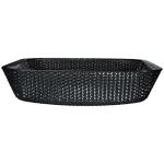 12mm Thick Black Glass Bathroom Sinks 400mm Height Crystal OEM Square Above