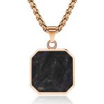 Rose Gold Jewelry Stainless Steel Plated Carbon Fiber Cross Pendant Metal Chain