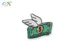 Twill Polyester Clothes Logo Embroidered Iron On Patches Dollar Paper Money