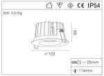 30W Adjust High Lumen LED Down Light Fixture , 30 Degree Tilt Outdoor Led