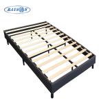 Knitted Fabric Plywood Platform Beds Frame Mattress Base Gray Color