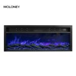 60'' 1500mm Fully Recessed Electric Fireplace Five Fire Colors Tempered Glass