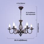 Black Wronght Iron Chandelier Living room Farmhouse Kitchen Frech Country