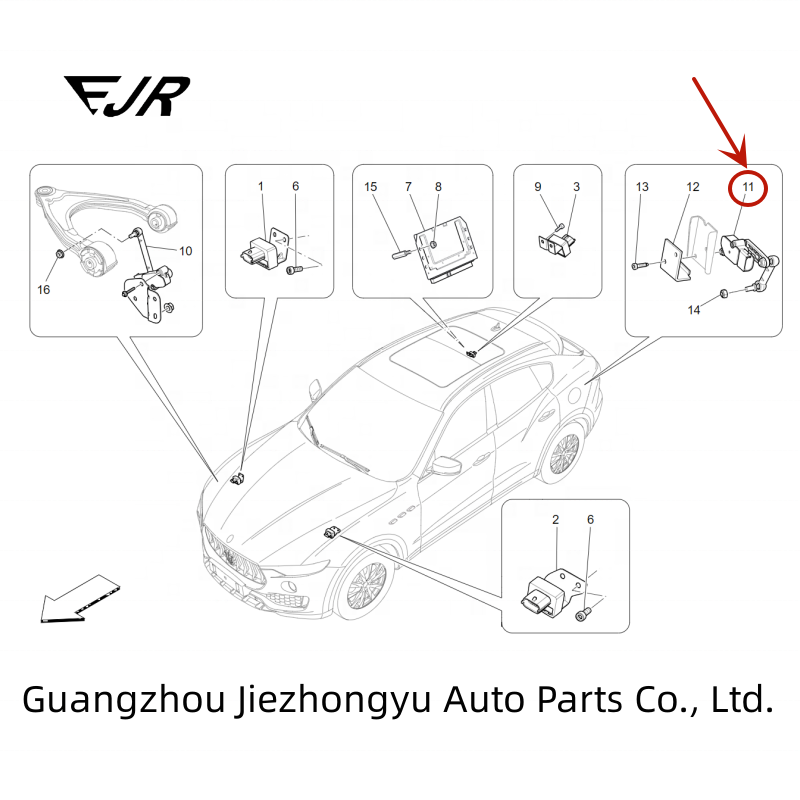 Oe No. 670037527 Rear Vehicle Height Sensor For Maserati Levante Suv M161 Best Choice