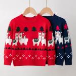 custom 100% cotton cartoon double jacquard kids ugly christmas sweater knit