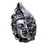 Women Men Retro Sterling Silver Buddha Demon Design Pendant Necklace N808062