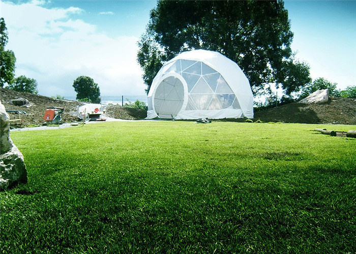White PVC Wind Resistant Sidewall Party Geo Dome Tent With Steel