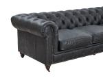 American Vintage Style Two Seater Leather Sofa For Home / Hotel Furniture