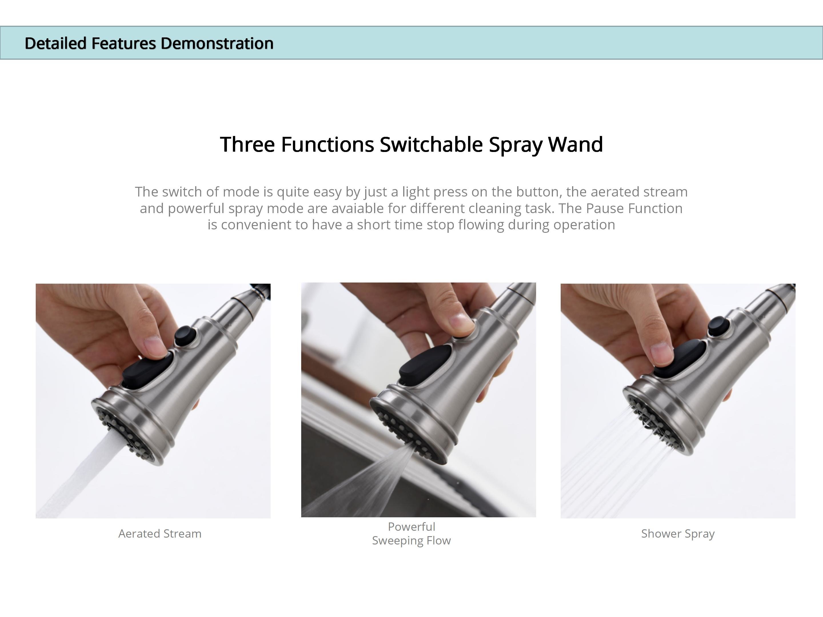 Solid SUS304 Stainless Steel Water Tap IPX5 Deck Mounted Kitchen Mixer Taps