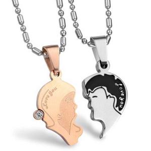 Wholesale New Fashion Tagor Jewelry 316L Stainless Steel couple Pendant Necklace TYGN152 from china suppliers