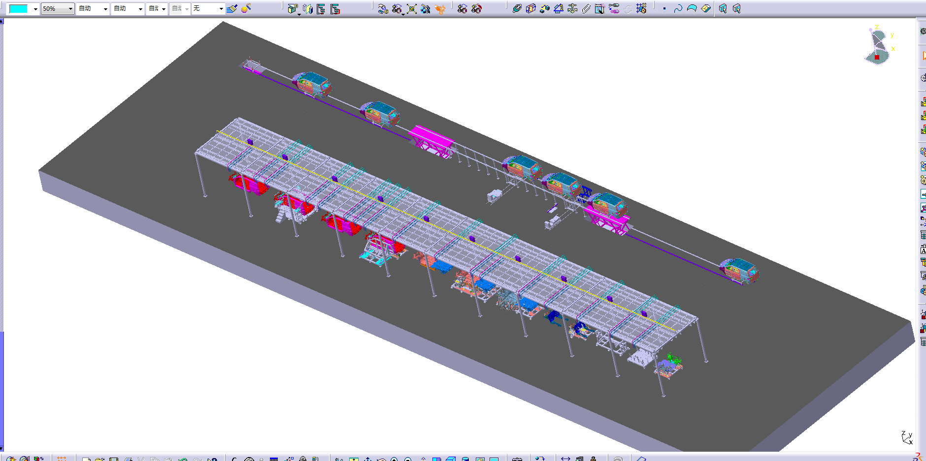 3D Design Automobile Assembly Line , Car Assembly Plant Corporation Installation