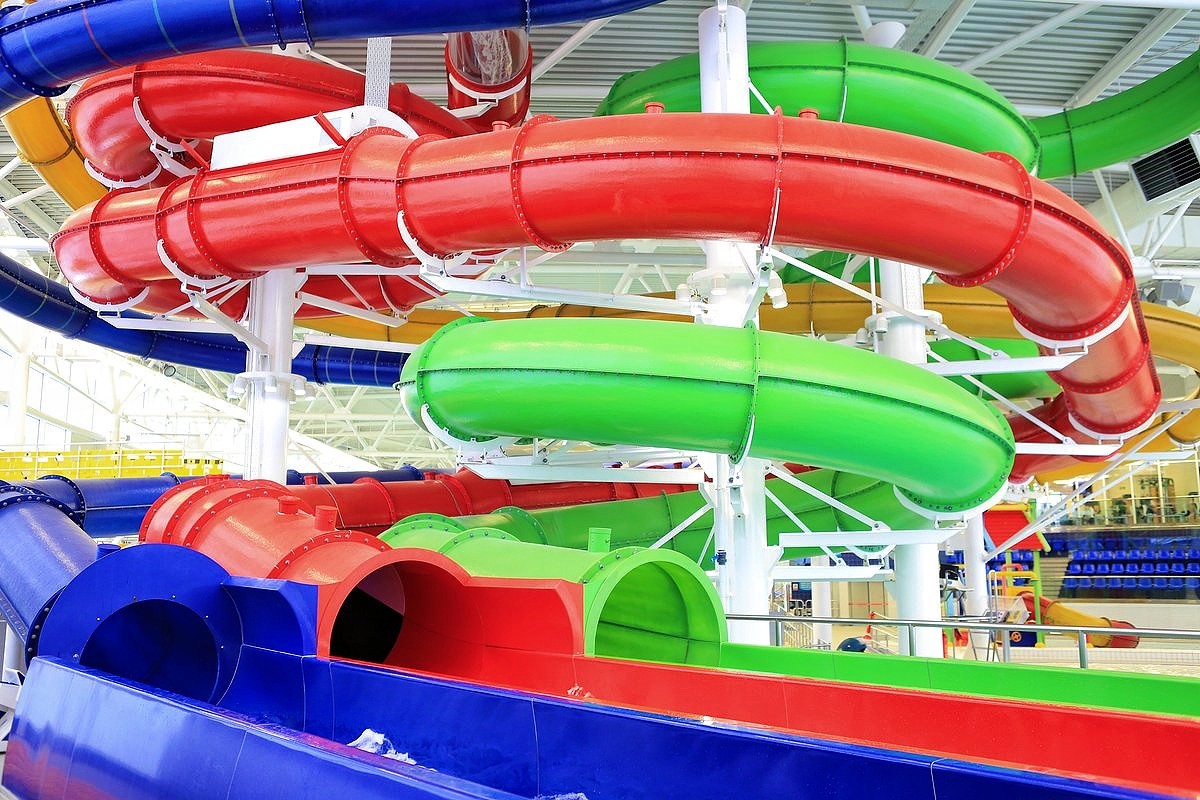 Aqua Water Park Summer Water Games Fiberglass Water Slide Set for Kids