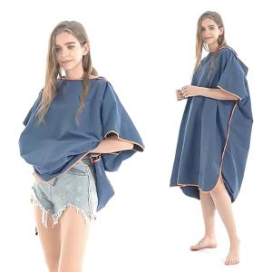 Wholesale Custom Adult Microfiber Poncho Towel Hooded Beach Towel Swim Changing Robe Surf from china suppliers