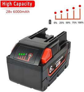 Wholesale 28V 6000mAh Slide Pack Battery Compatible With Milwaukee Cordless Power Tools Compatible Replacement Milwaukee from china suppliers