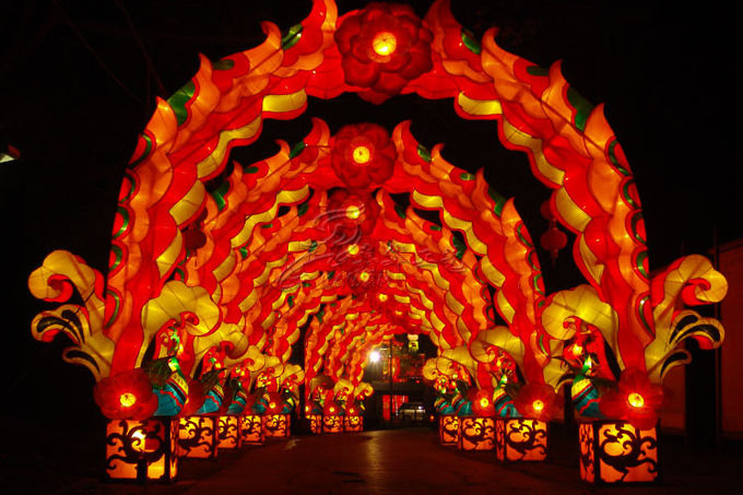 Popular Fabric Chinese Lanterns Hand Made For Lantern Festival Light Show