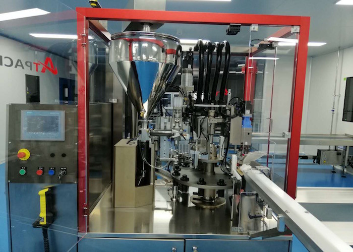 Durable Cosmetic Cream Filling Machine , Cosmetic Packaging Equipment 12 Stations