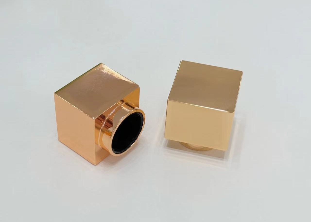 Premium Zamak Square-Shaped Metal Perfume Cap Lids With High-Quality Zinc Alloy