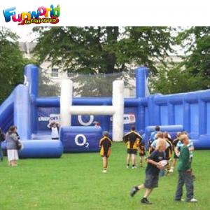 China Blue And White Inflatable Rugby Games For Kid / Inflatable Rugby Posts on sale