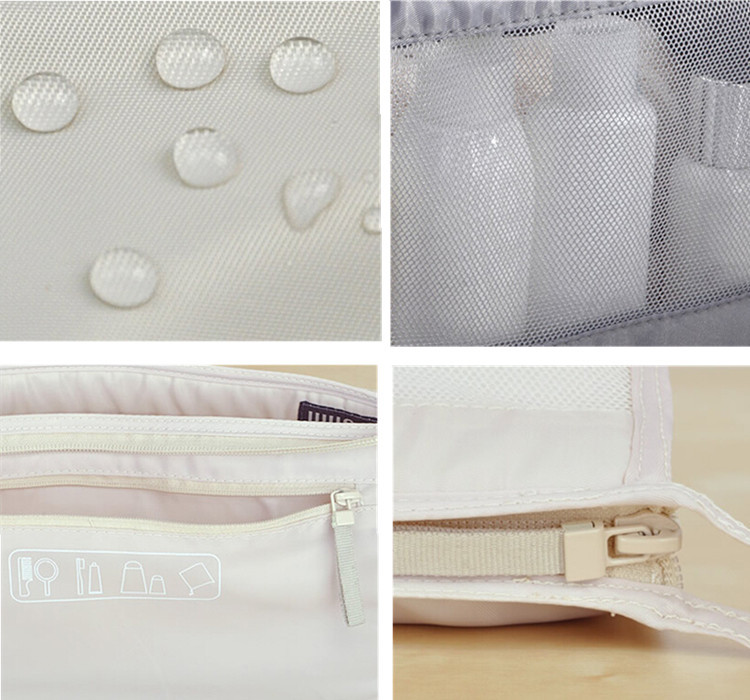 Factory direct hot sale clear toiletry bag polyester and mesh makeup bag eco beauty cosmetic bag