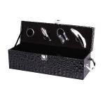 Luxury Custom Leather Wooden Wine Gift Box / Gift Boxes For Wine Glasses