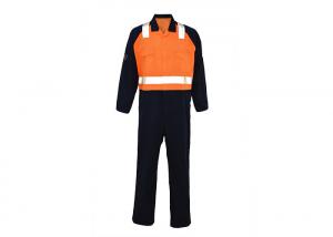 Wholesale Orange Navy Reflective Safety Wear , Industrial Safety Clothing Australian Size / Design from china suppliers