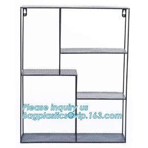Metal Wire 3 Tier Wall Mounted Kitchen Fruit Produce Bin Rack / Bathroom Towel