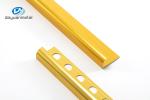 6063 Aluminum Corner Profiles Round Shape Gold Color For Wall Trimming