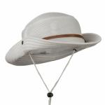 Adults Grey Mesh Cotton Bucket Hat For UV Protection Woven Label / Strings With