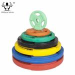 High Quality Colorful Fitness Rubber Coated Grip Weight Plate