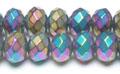 Wholesale Metallic Peacock Matte Finished Faceted Glass Beads Rondelle for Handcraft Jewelry from china suppliers