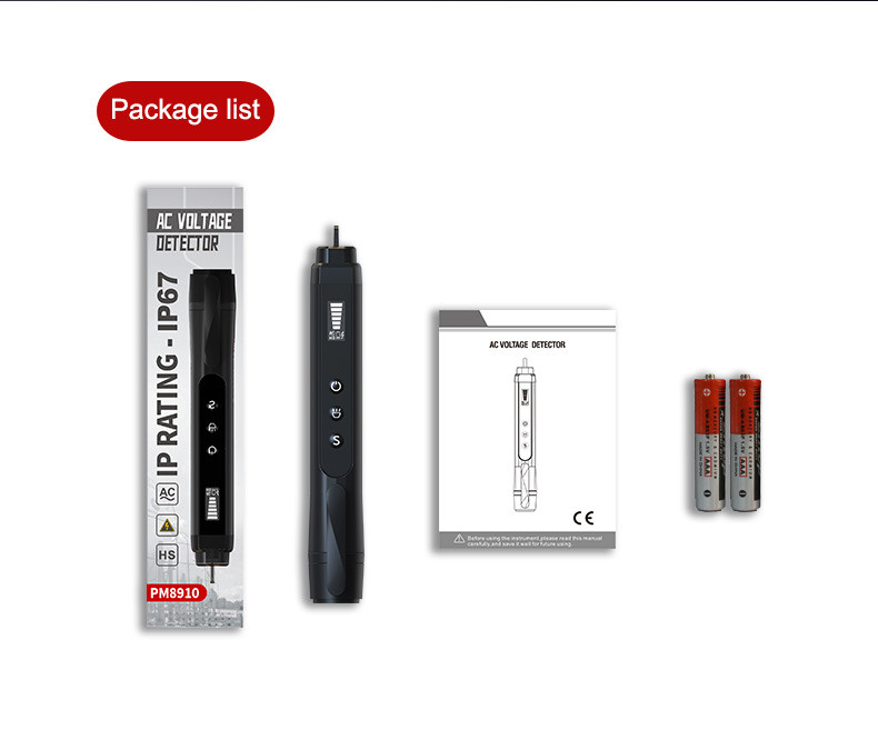 IP67 AC Voltage Detection Pen 50Hz/60Hz High Sensitivity Mode LCD Display Screen 12V~1000V Detection Range