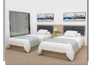 Wholesale Fashion Hotel Bedroom Furniture / Green Material Queen Size Hotel Bed from china suppliers