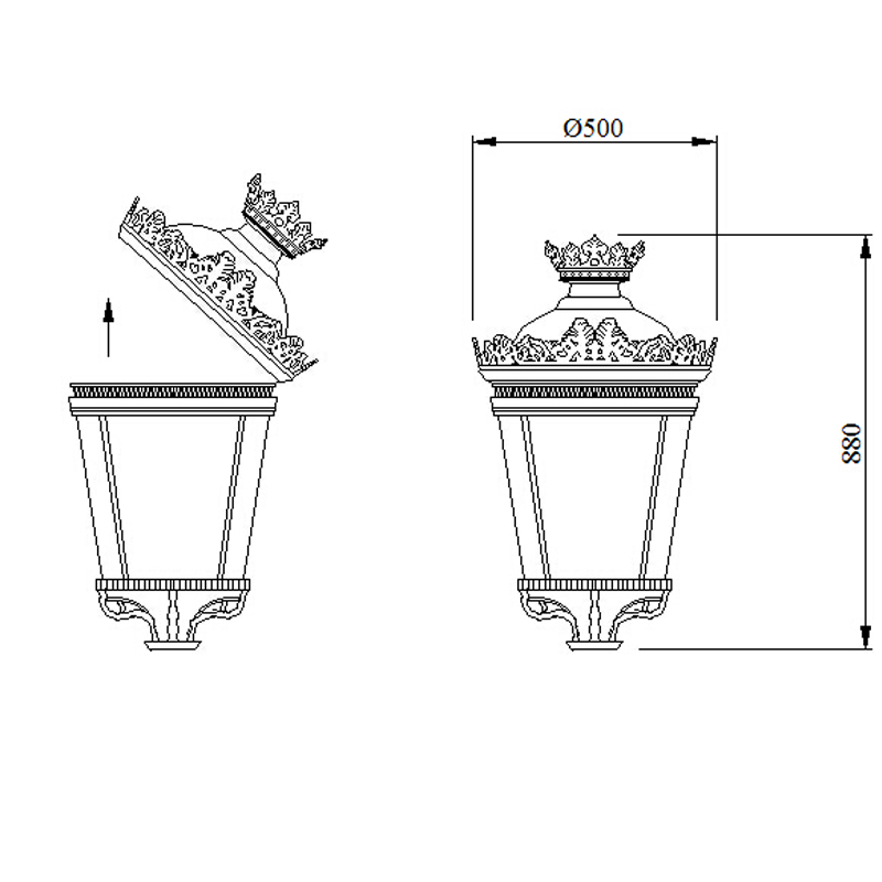 AC Power 70W 90W LED Aluminium Outdoor Fence Post Top Lights for Garden Landscape