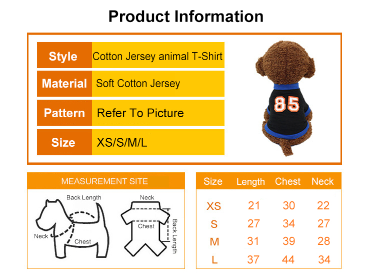 Medium Small Pets Wearing Clothes Elastic Material T-Shirt Cool Dog Clothes