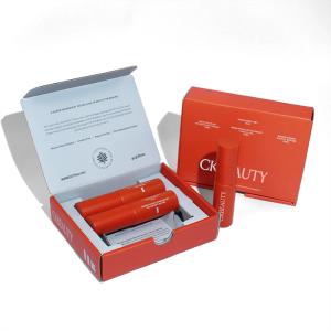 Wholesale Custom Lip Stick Empty Boxes Fashion Desigh Orange Magnetic Paper Box From Packaging Manufacturer from china suppliers
