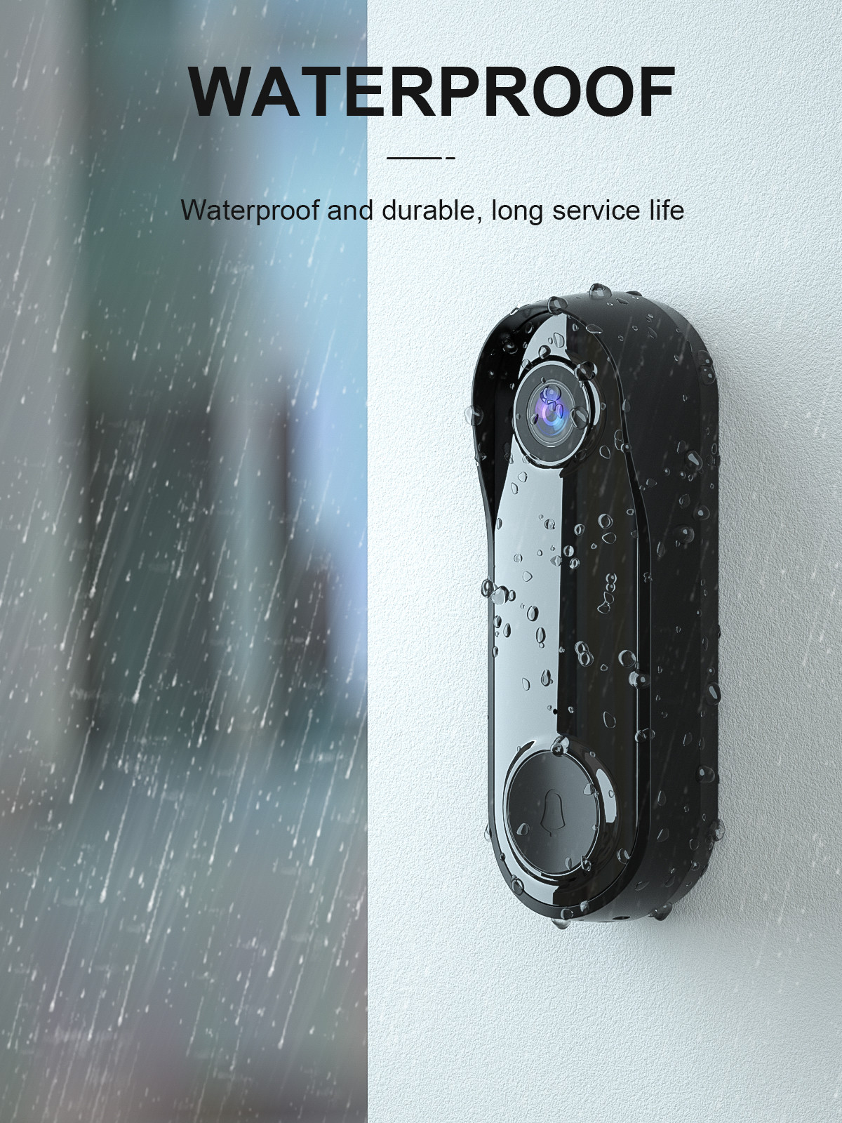 IP65 2.4G 1080P Smart Home Wireless Video Doorbell H.264 Compression